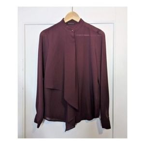 $10 Sisley | Burgundy chiffon blouse